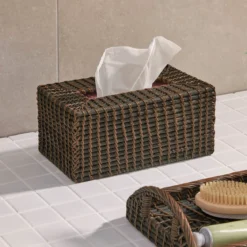 Rattan Black Wash Tissue Box Cover Range