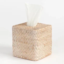 Rattan White Wash Tissue Box Cover Range