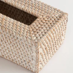 Rattan White Wash Tissue Box Cover Range