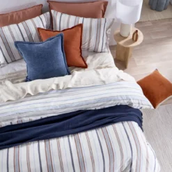 Regatta Reversible Stripe Quilt Cover Set