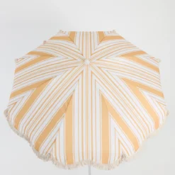Rhodes Stripe Scalloped Fringed Beach Umbrella