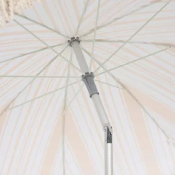 Rhodes Stripe Scalloped Fringed Beach Umbrella