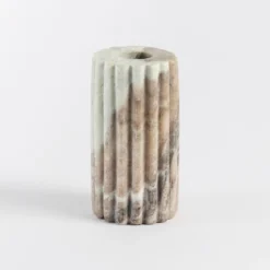 Ribbed Marble Candle Holder