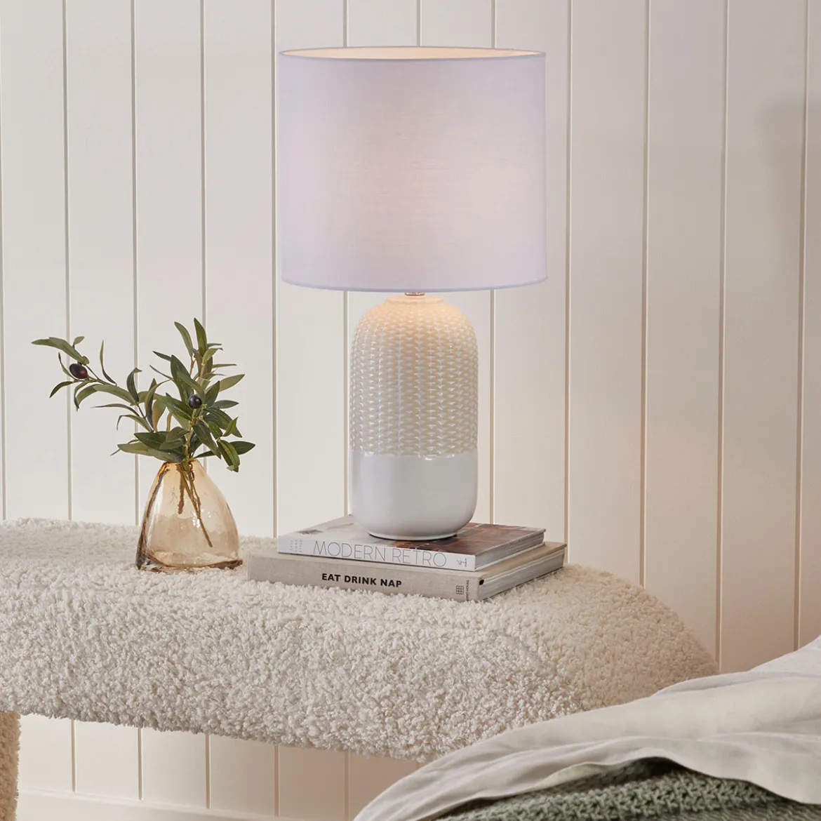 River White/Natural 54cm Table Lamp