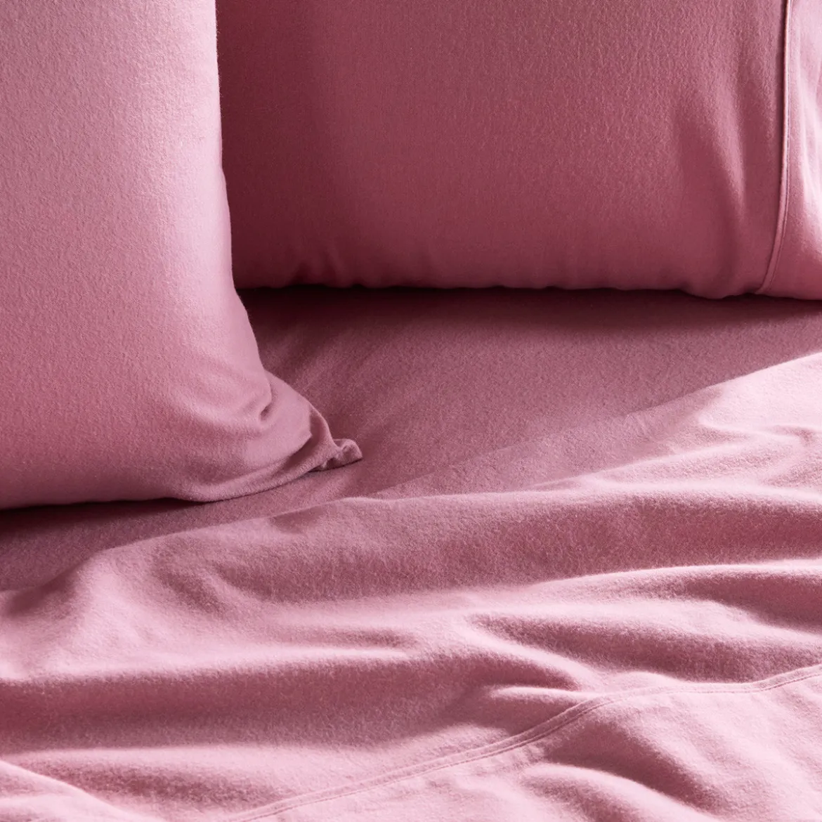 Rose Pink Cotton Flannelette Sheet Set