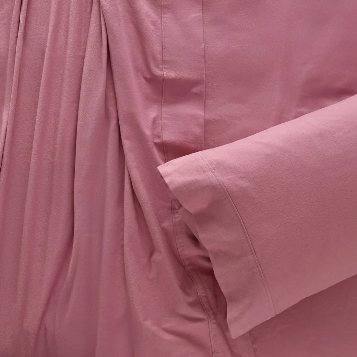 Rose Pink Cotton Flannelette Sheet Set