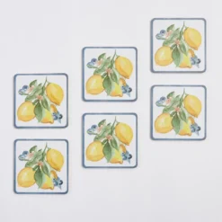 Sicily Lemons Cork Coaster Set of 6