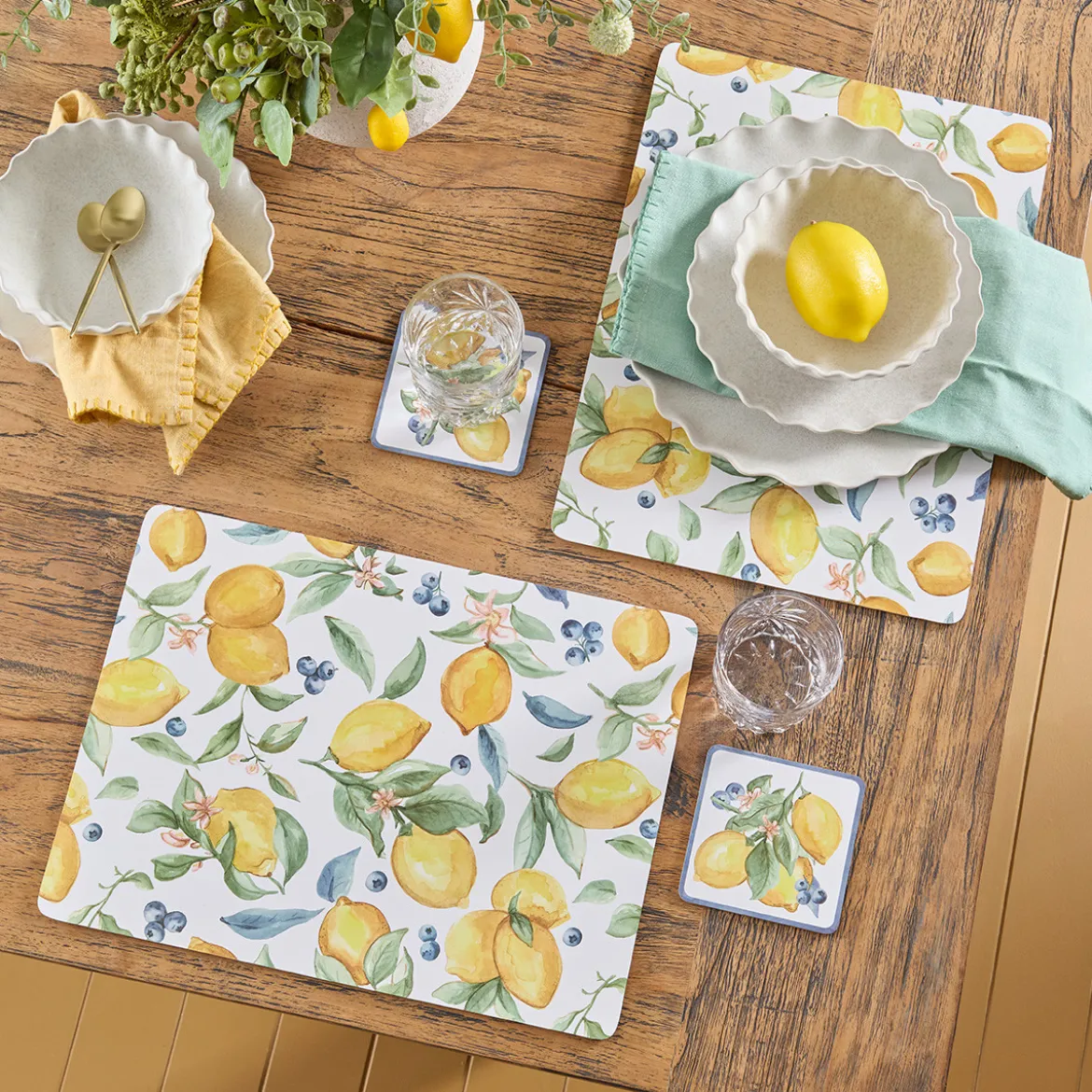 Sicily Lemons Cork Coaster Set of 6