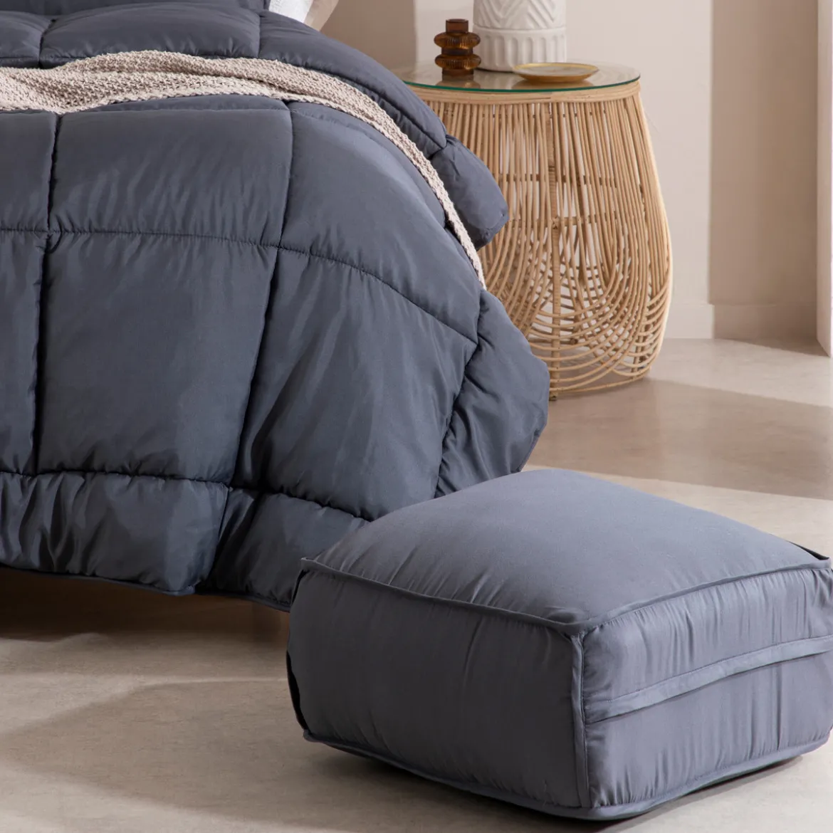 Snoozi Cube Charcoal Microfibre Comforter Set