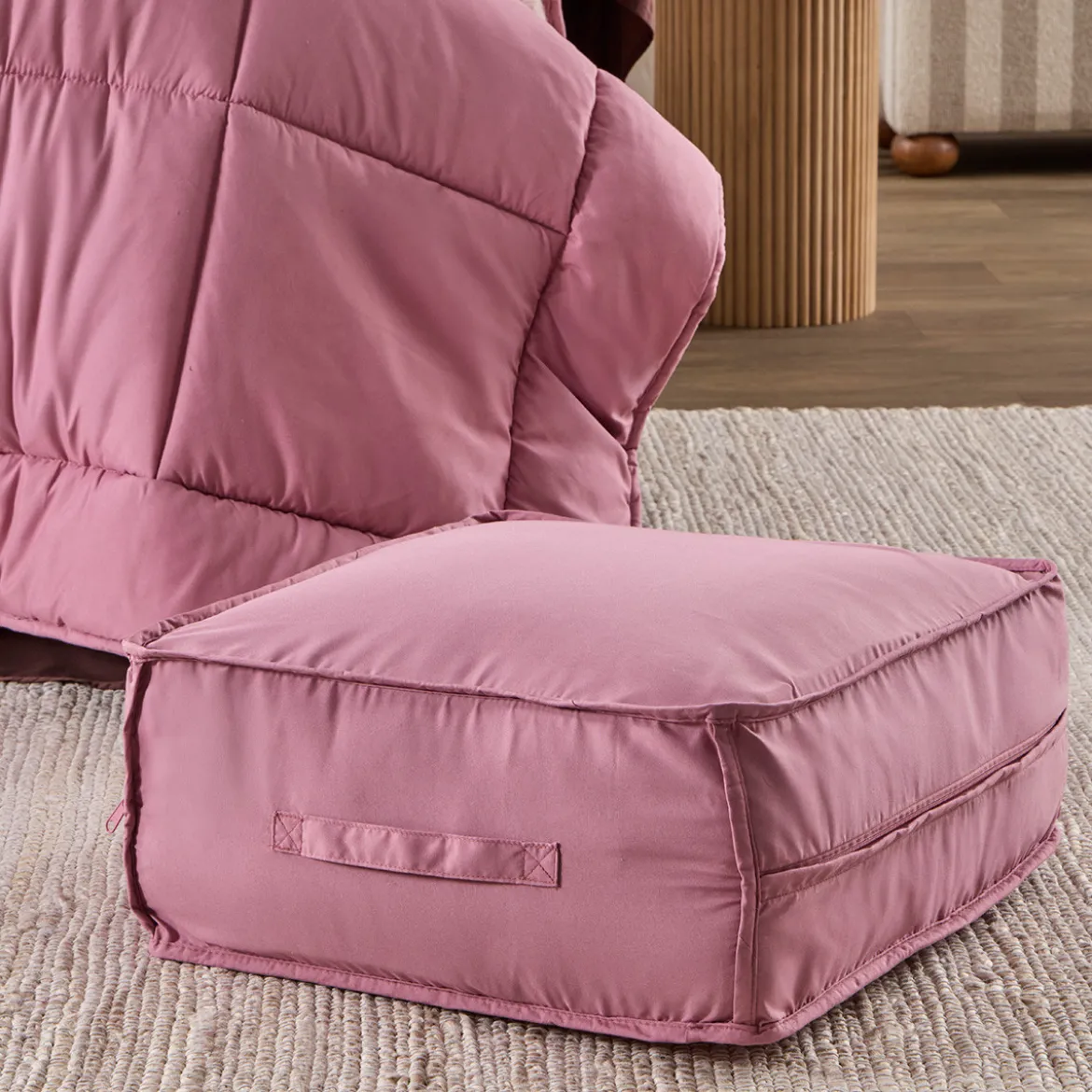 Snoozi Cube Dusty Pink Microfibre Comforter Set