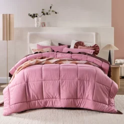 Snoozi Cube Dusty Pink Microfibre Comforter Set