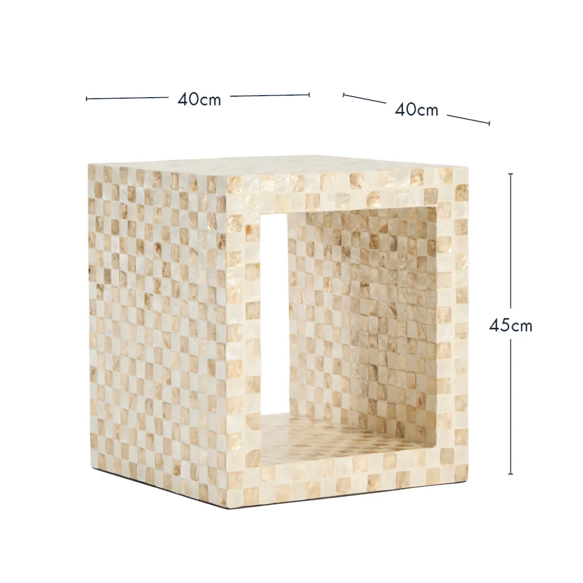 Soho Natural Capiz Check Side Table