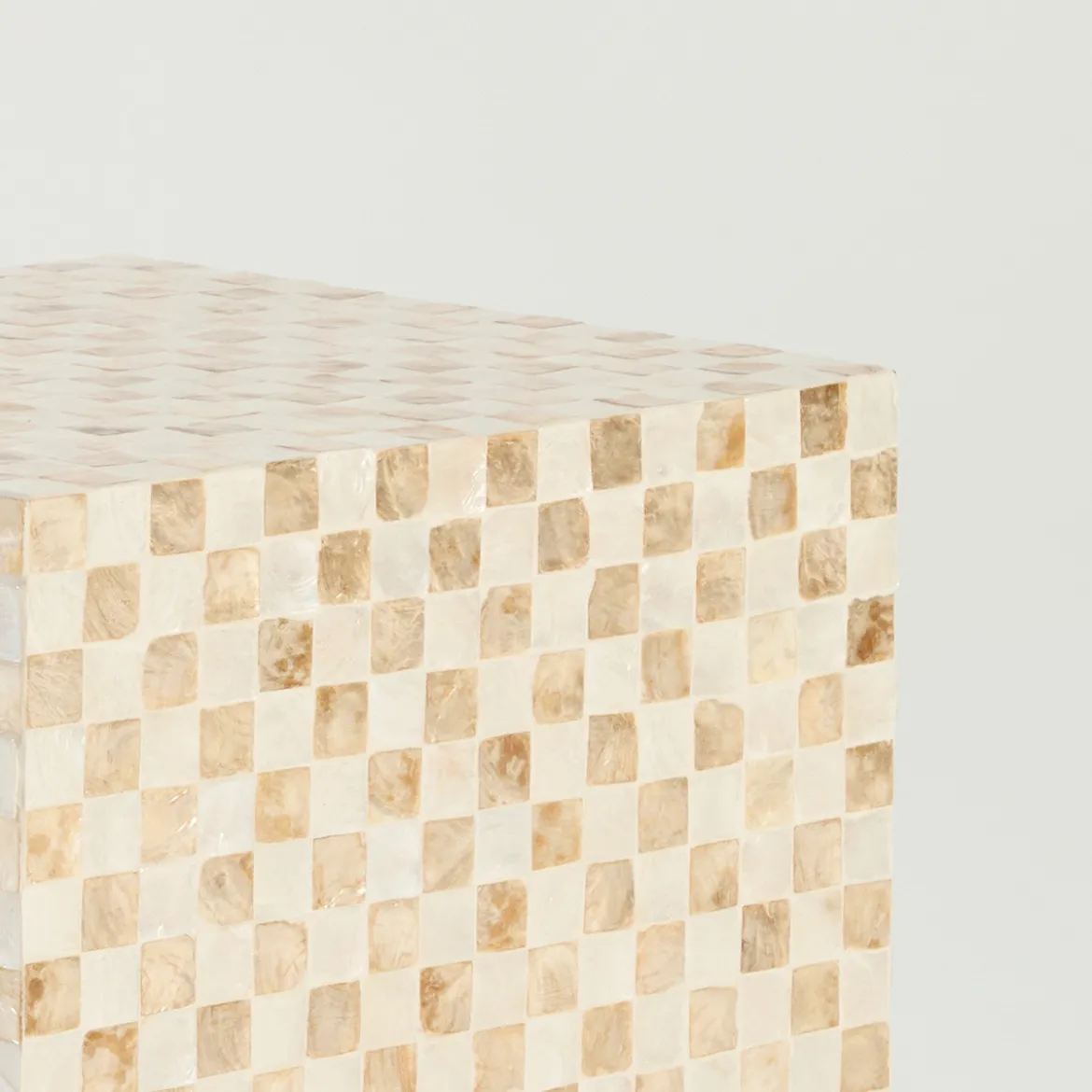 Soho Natural Capiz Check Side Table