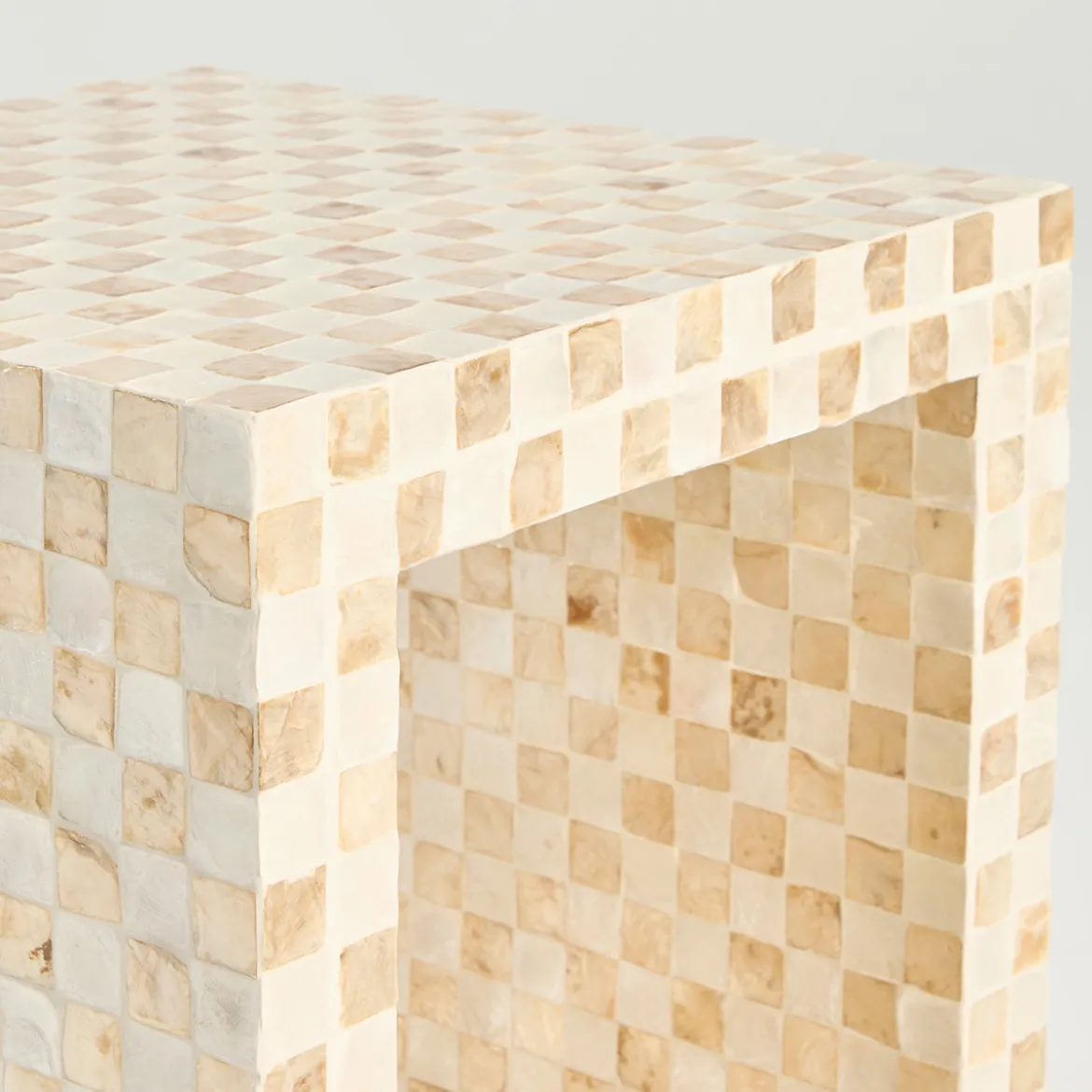 Soho Natural Capiz Check Side Table