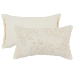 Solenne Coral Embroidered Cushion