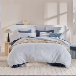 St Barts Light Blue Stripe Quilt Cover Set