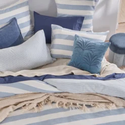 St Barts Light Blue Stripe Quilt Cover Set