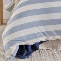 St Barts Light Blue Stripe Quilt Cover Set