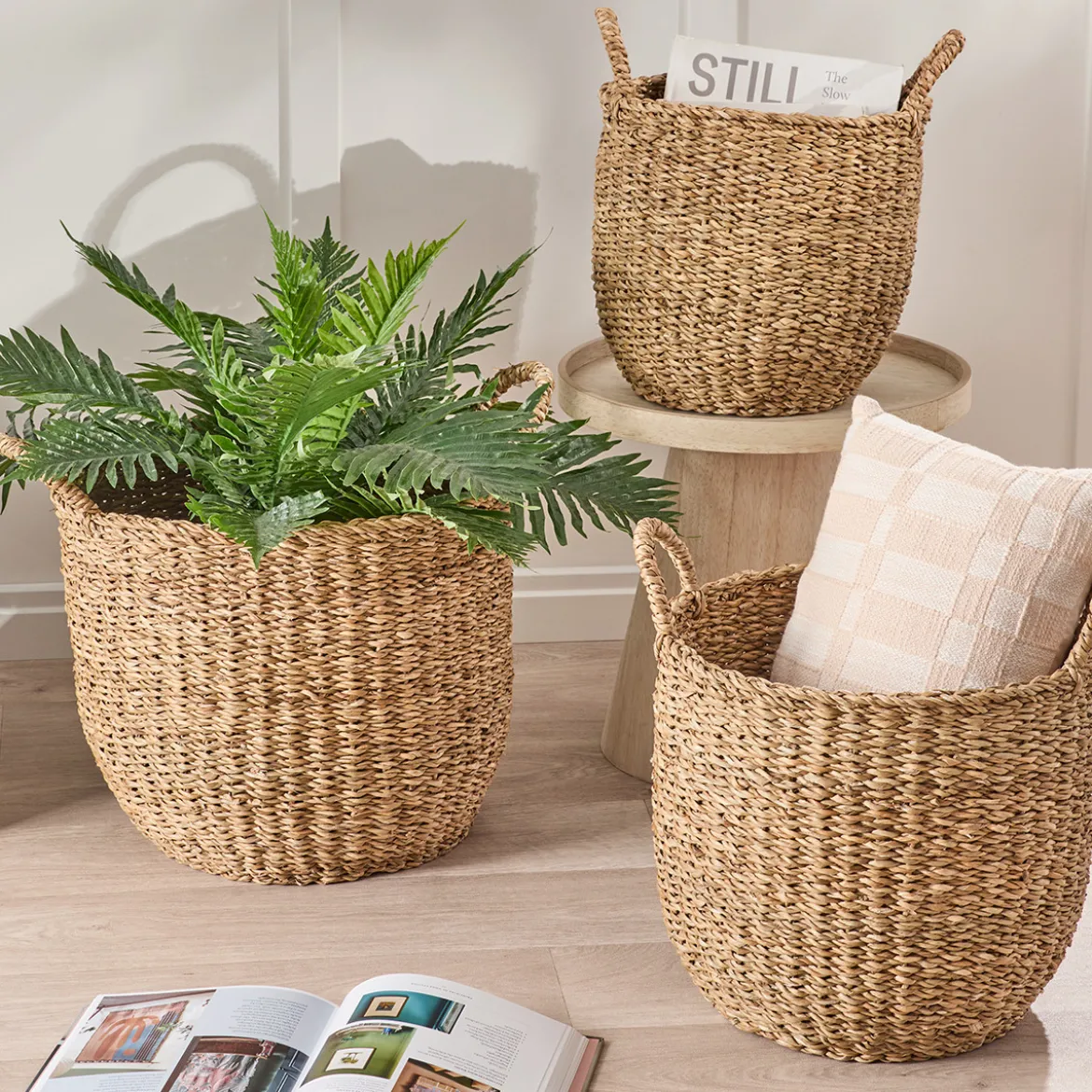 Sutton Round Basket with Handles