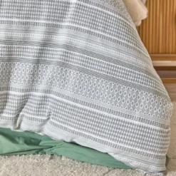 Tasman Jacquard Green Quilt Cover Set