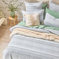 Tasman Jacquard Green Quilt Cover Set