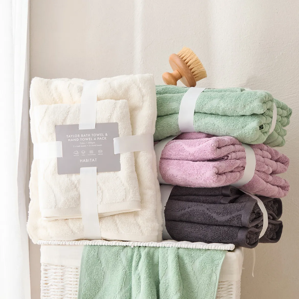 Taylor Bath Towel & Hand Towel Pack