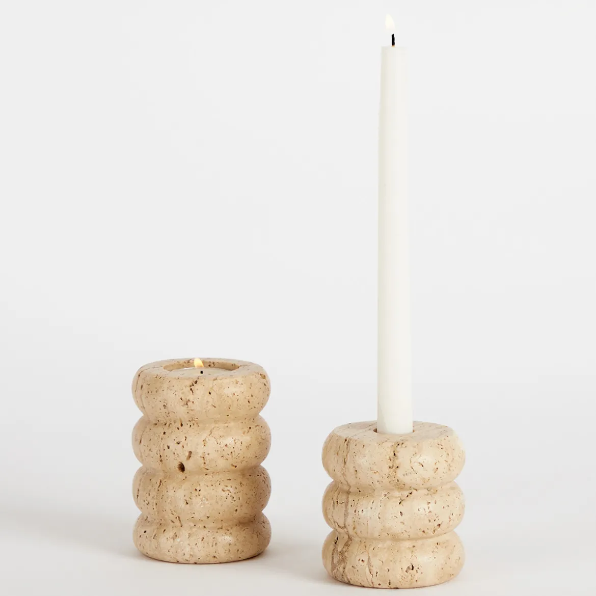 Travertine Candle Holder