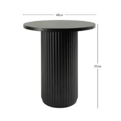 Tully Black Fluted Side Table