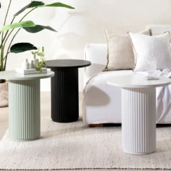 Tully Black Fluted Side Table