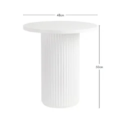Tully White Fluted Side Table
