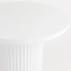 Tully White Fluted Side Table