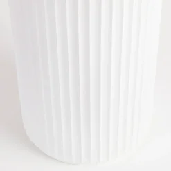 Tully White Fluted Side Table