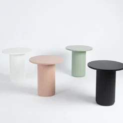 Tully White Fluted Side Table