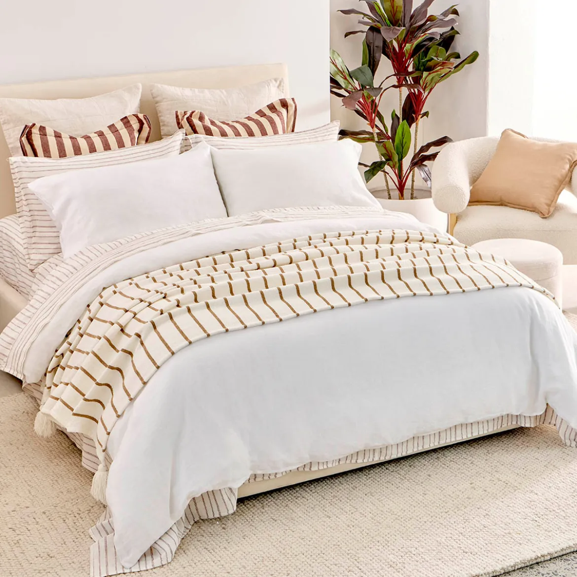 Vale Stripe Chenille Extra large Throw