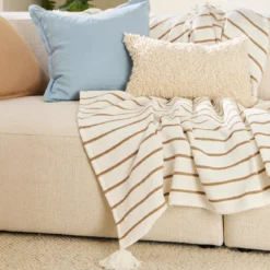 Vale Stripe Chenille Extra large Throw