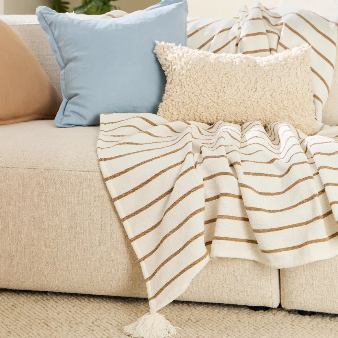 Vale Stripe Chenille Extra large Throw