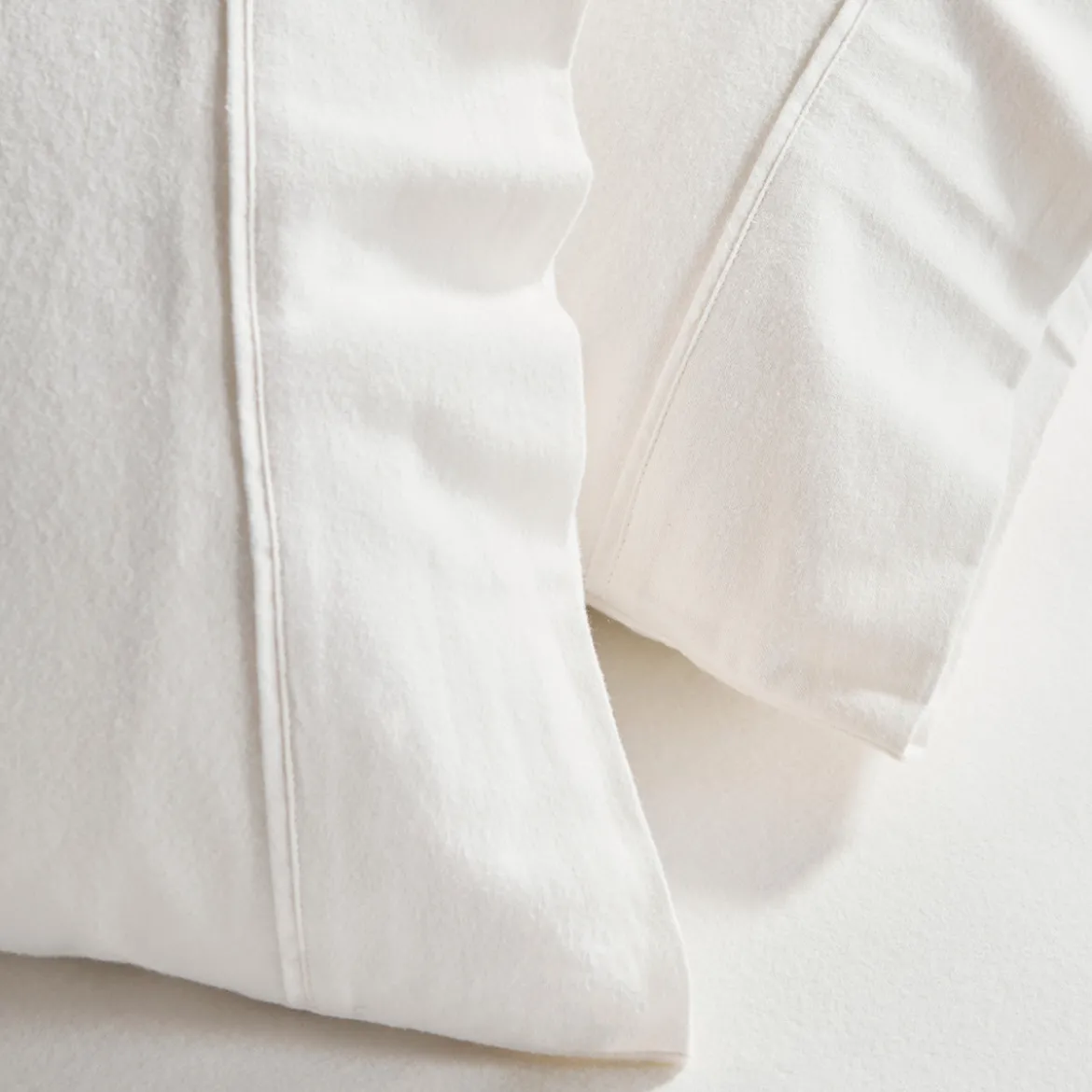 Vanilla Cotton Flannelette Pillowcase Pair