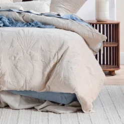 Velvet Palms Natural Quilt Cover Set