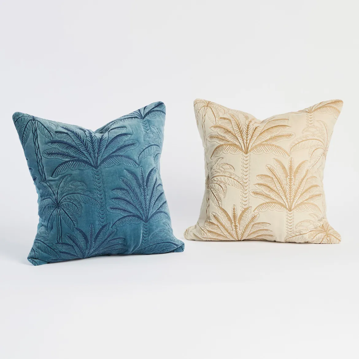 Verra Palm Velvet Embroidered Cushion