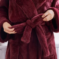 Victoria Mahogany Faux Fur Bath Robe