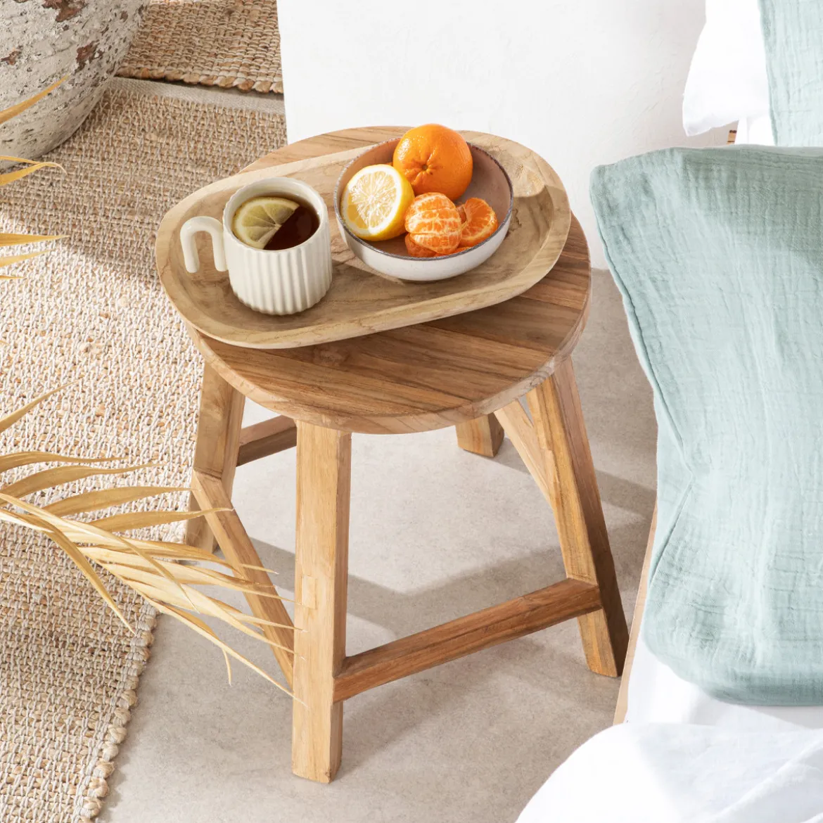 Ward Recycled Teak Round Stool