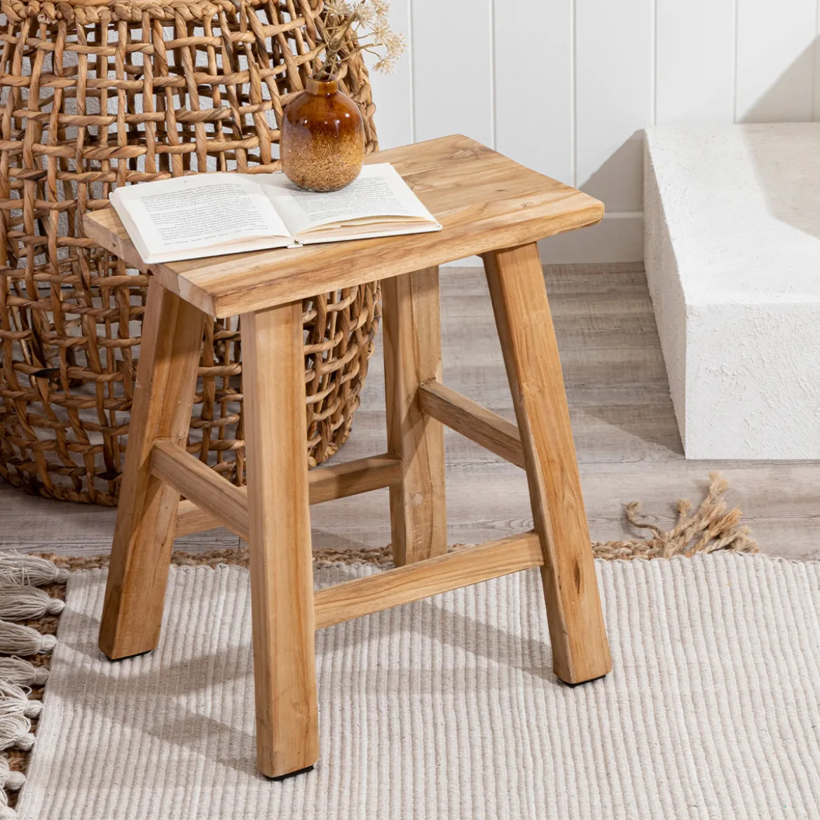 Ward Recycled Teak Stool