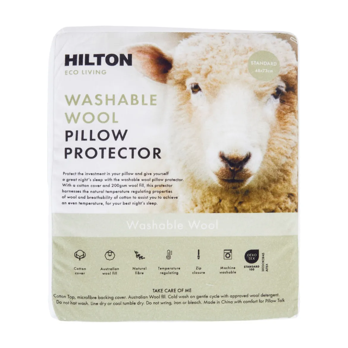 Washable Wool Standard Pillow Protector