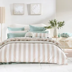 Washed Linen Cotton Stripe Quilt Cover Set