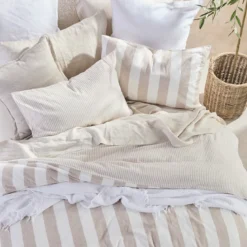 Washed Linen Cotton Stripe Quilt Cover Set