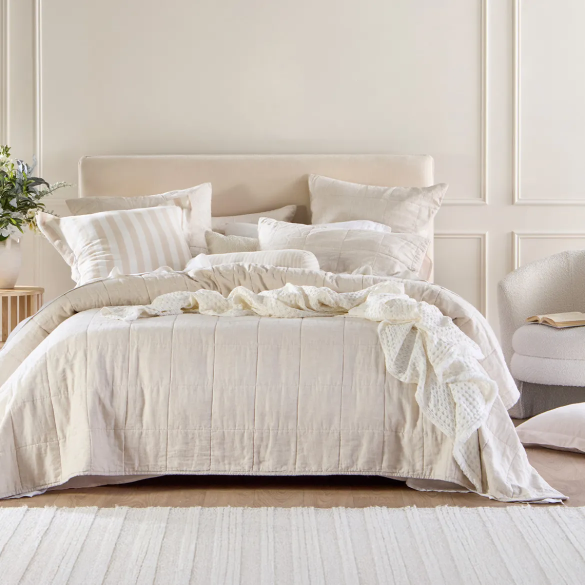 Washed Linen Coverlet Set