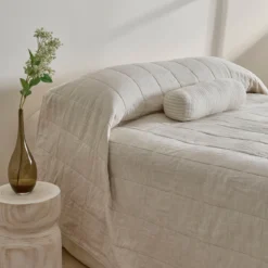 Washed Linen Coverlet Set