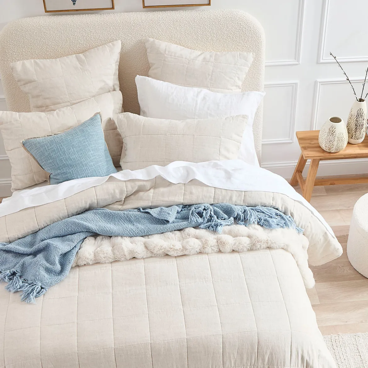 Washed Linen Coverlet Set