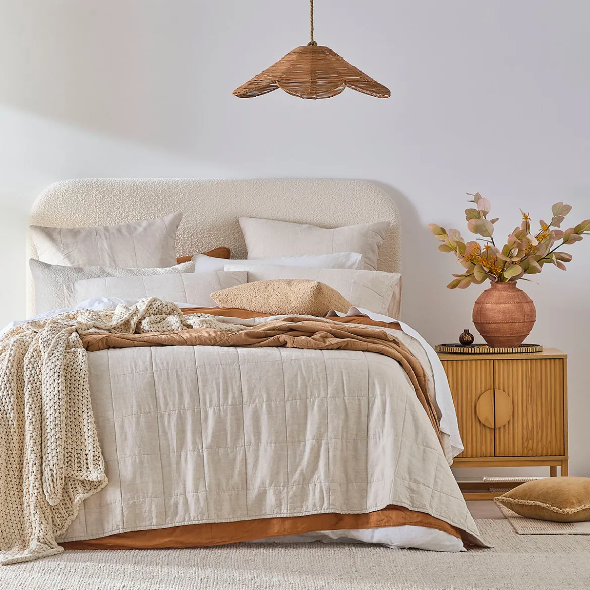 Washed Linen Coverlet Set