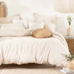 Washed Linen Look Natural European Pillowcase